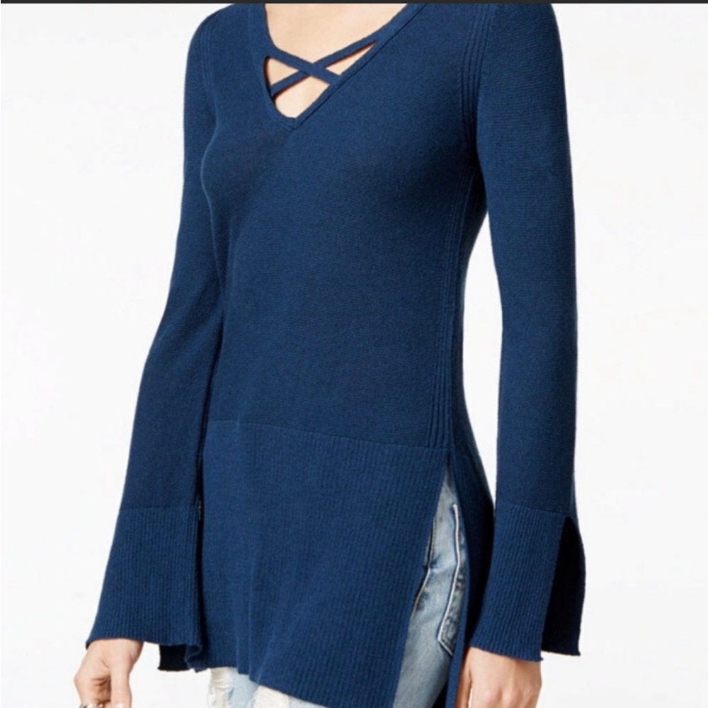 EUC free people Cross Front Knit Tunic Top - Picture 2 of 9